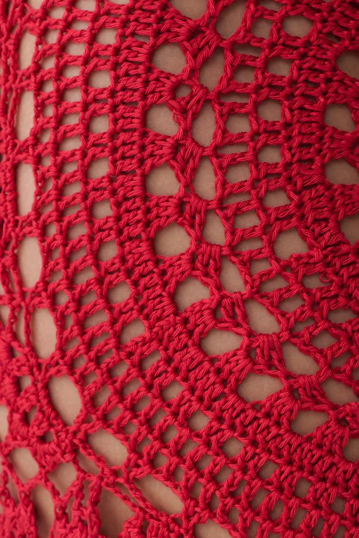 Marvin Crochet Mini Skirt - Red