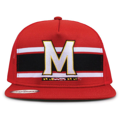 University of Maryland Class of '92 trucker hat, front view with embroidered logo and stripes