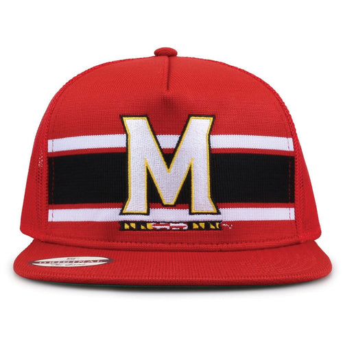 University of Maryland Class of '92 trucker hat, front view with embroidered logo and stripes