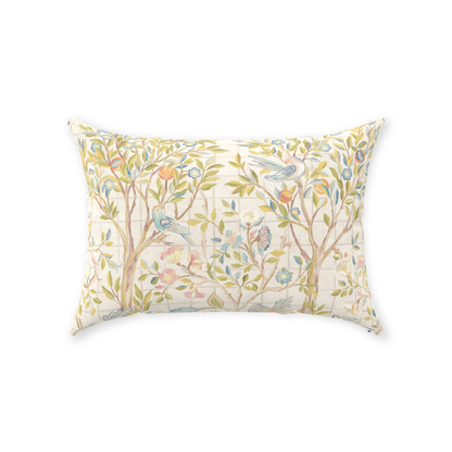 Melsetter Cotton Throw Pillows William Morris Ivory Sage Green