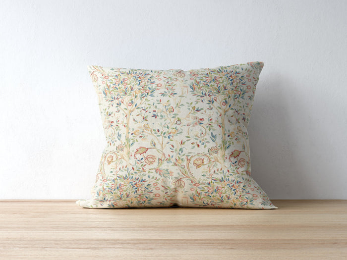 Melsetter Cotton Throw Pillows William Morris Linen Cream
