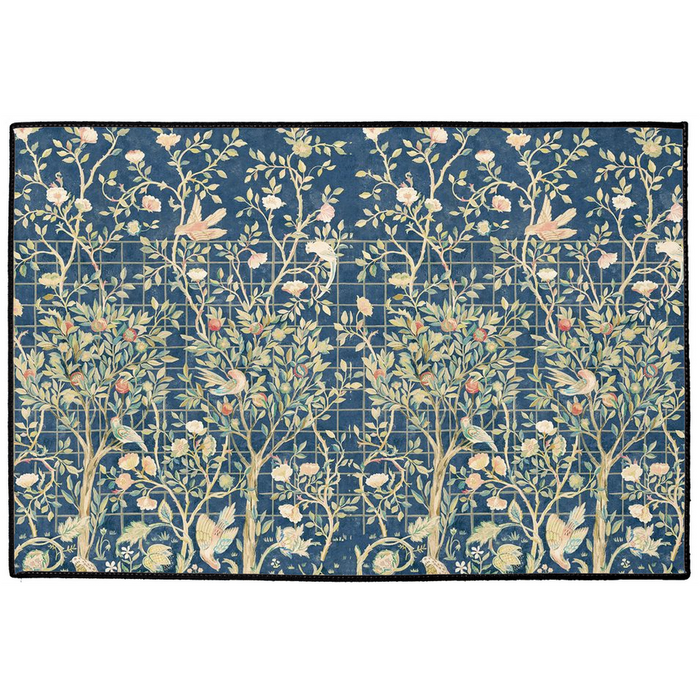 Melsetter Indoor/Outdoor Floor Mat William Morris Dark Navy Blue