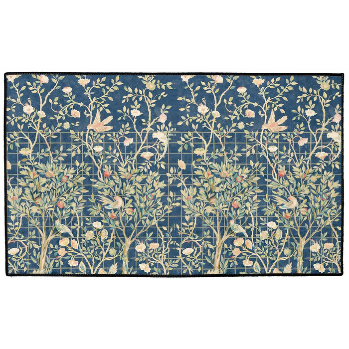 Melsetter Indoor/Outdoor Floor Mat William Morris Dark Navy Blue