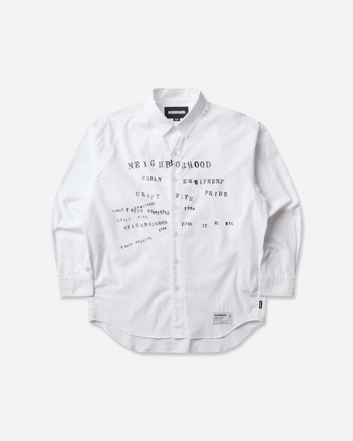 Neighborhood Typographic Shirt Ls White Shirts Longsleeve Shirt 262SPNH-SHM05 WHITE