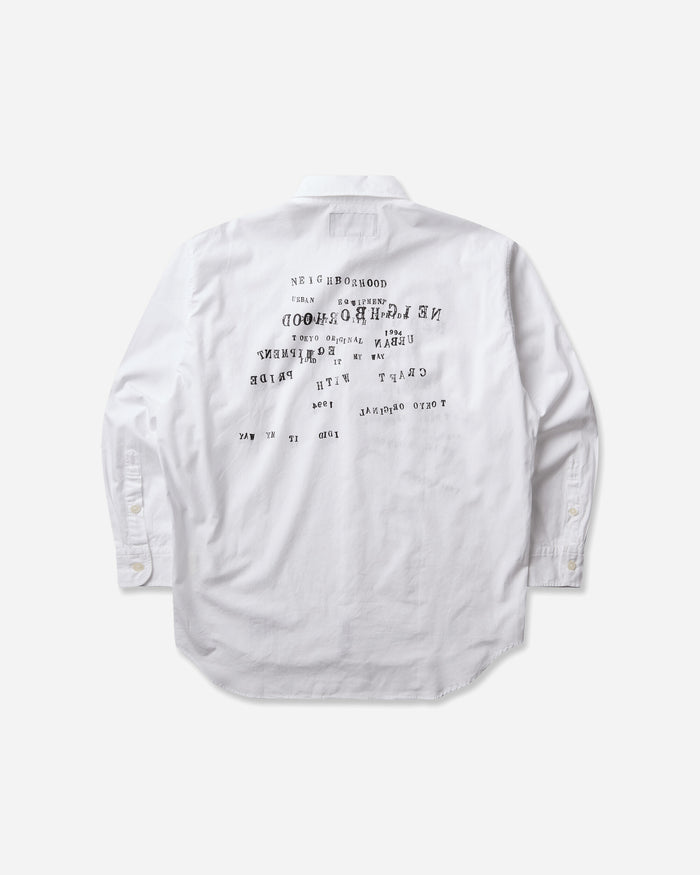 Neighborhood Typographic Shirt Ls White Shirts Longsleeve Shirt 262SPNH-SHM05 WHITE