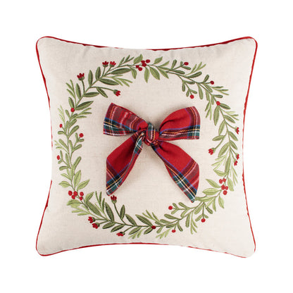 Levtex Home Merry Tartan Bow Pillow Decorative Pillows