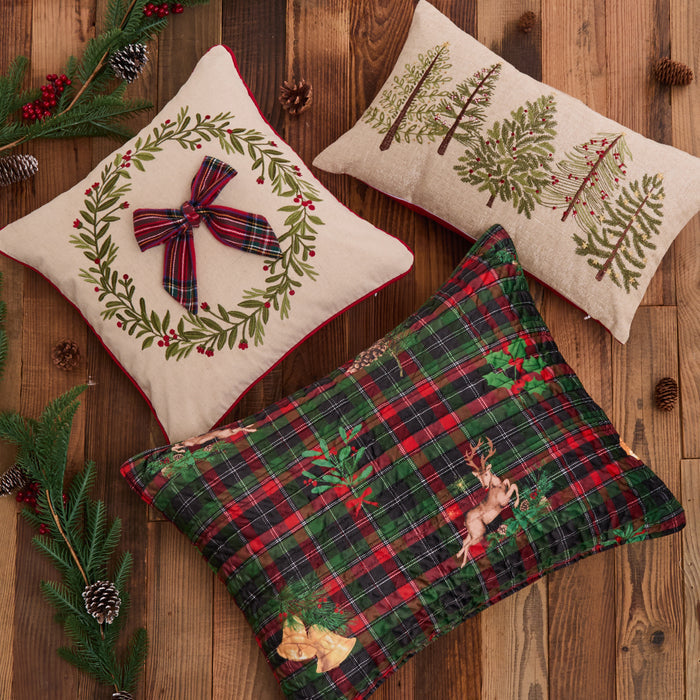 Levtex Home Merry Tartan Bow Pillow Decorative Pillows