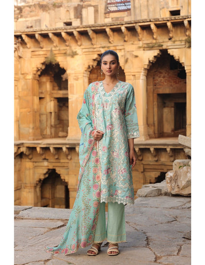 Mint Bloom Elegance Suit