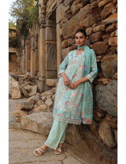 Mint Bloom Elegance Suit