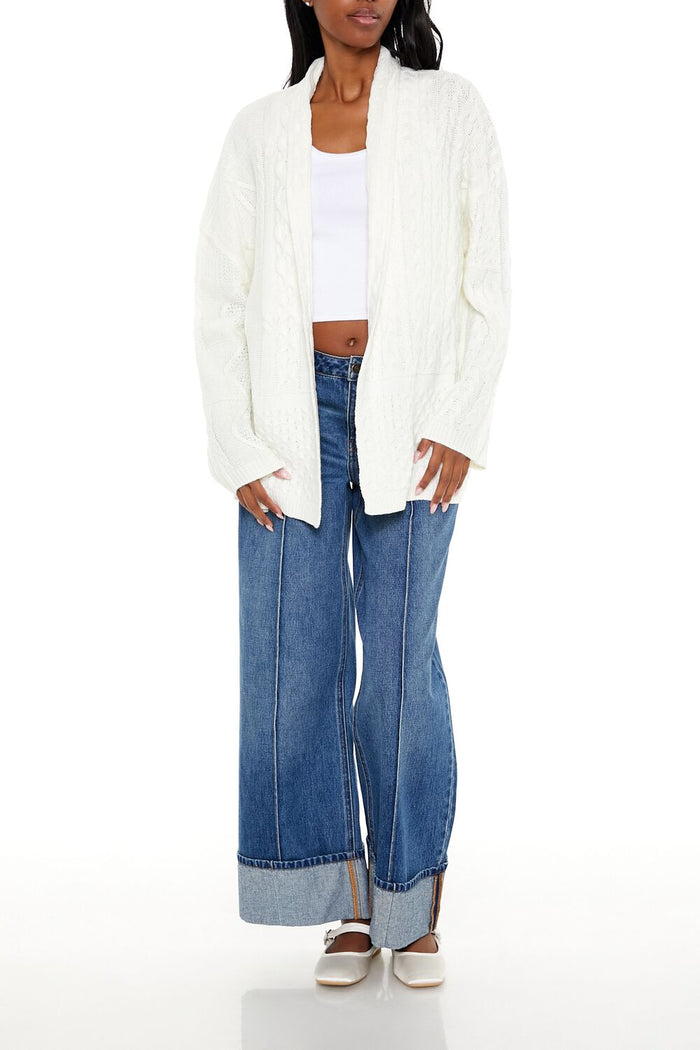 Mixed Knit Cardigan Sweater