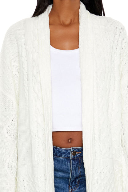 Mixed Knit Cardigan Sweater