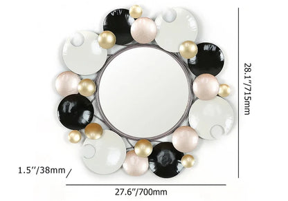 Modern 3D Round Plates Overlapping Metal Wall Mirror