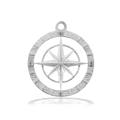 Moonstone Stone Bracelet with Compass Rose Sterling Silver Charm