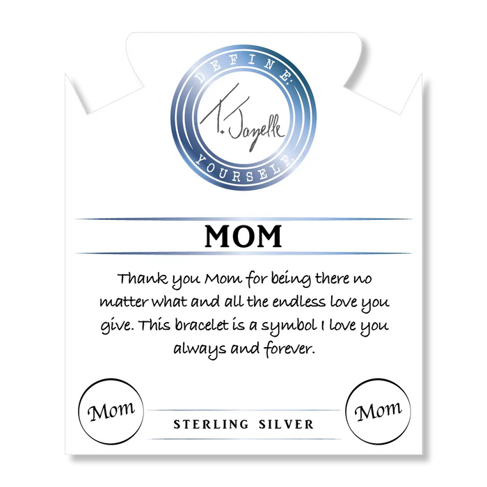 Moonstone Stone Bracelet with Mom Sterling Silver Charm