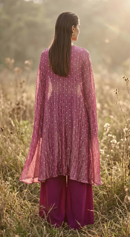 Mulberry Phulkari Cape Set