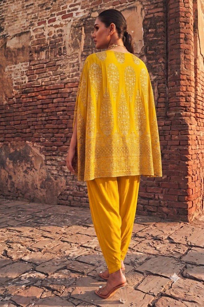 Mustard Cape Jacket With Jumper