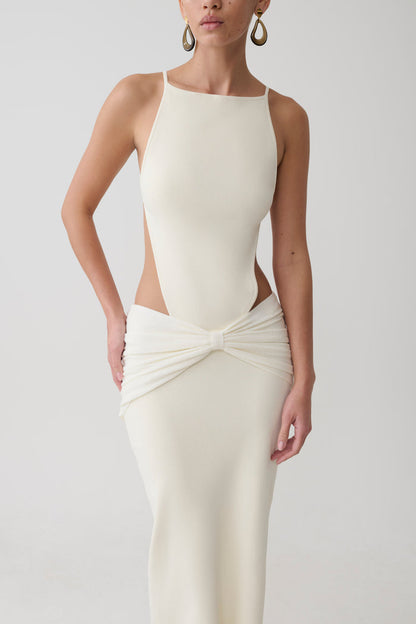 Nathaelie Sleeveless Maxi Dress - White