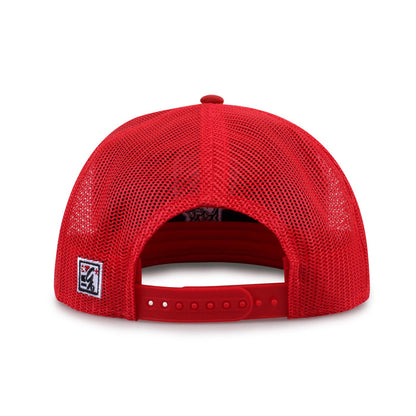 North Carolina State University Class of '92 trucker hat, rear view of mesh back and adjustable snapback closure