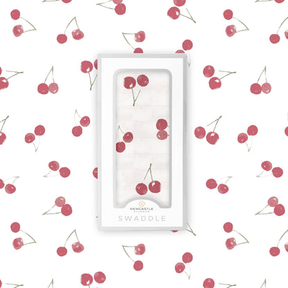 BABY - Sweetheart Cherry Bamboo Swaddle
