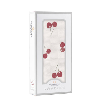 BABY - Sweetheart Cherry Bamboo Swaddle