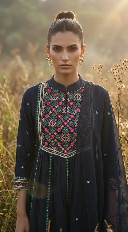 Black Phulkari kurti Singapore