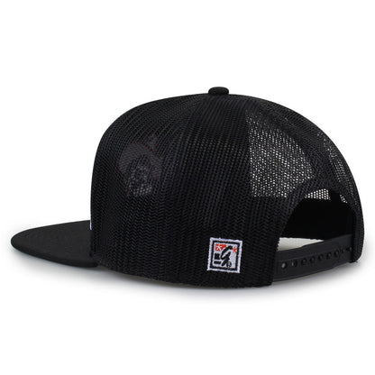 Oklahoma State University Class of '92 trucker hat, angled rear view showing mesh panels and snapback closure