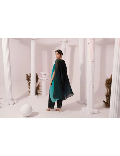 Ombre Green Kaftan & Pant