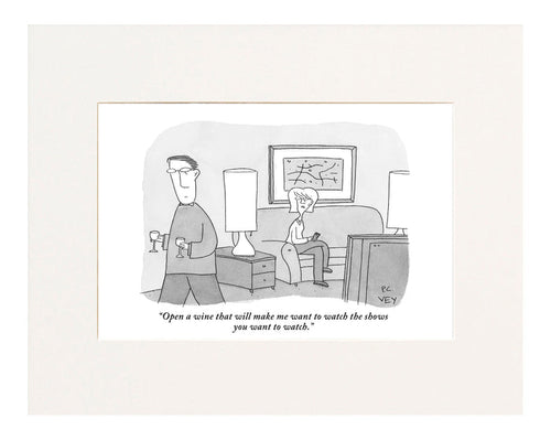 Open A Wine Cartoon Print