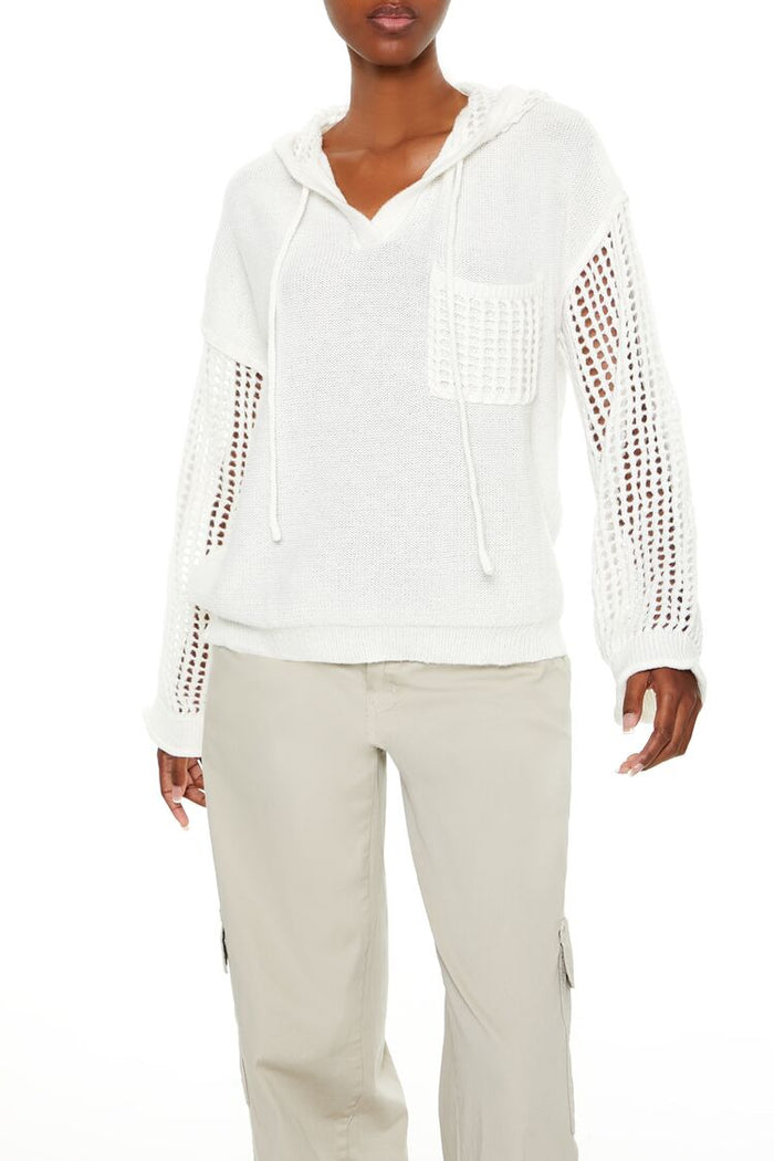 Open-Knit Netted Hoodie