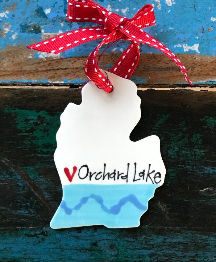 Orchard Lake Ceramic Ornament
