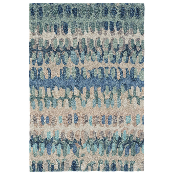Paint Chip Blue Coastal Wool Rug