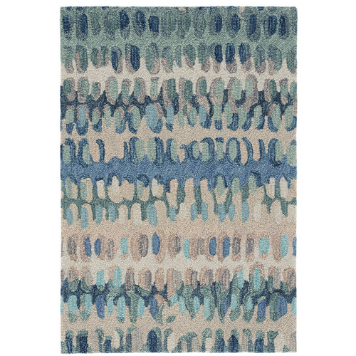 Paint Chip Blue Coastal Wool Rug