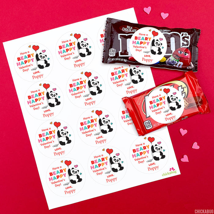 Panda Valentine's Day Stickers