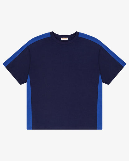 Panelled Crop Tee - Navy