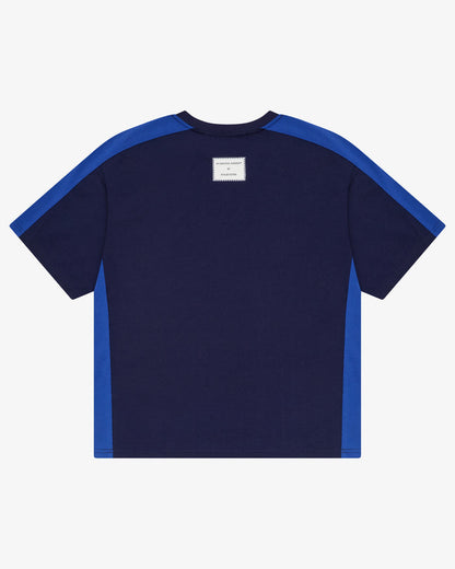 Panelled Crop Tee - Navy