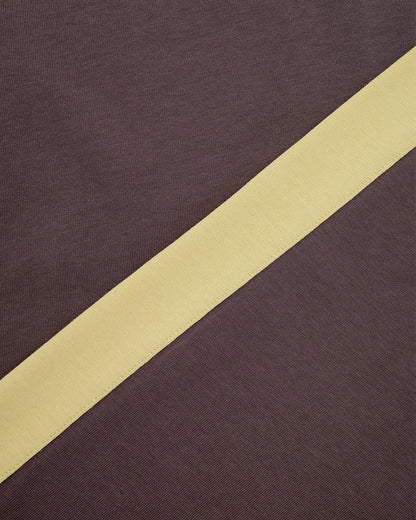 PANELLED LS CROP TEE - CHARCOAL / CITRON