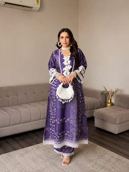 Purple kurta set online shopping