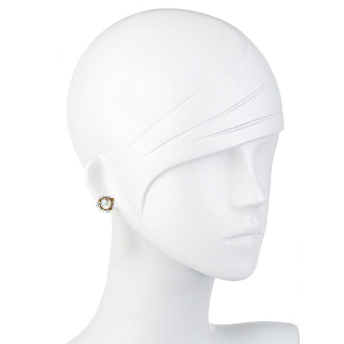 Pearl Button Clip Earring-Miriam Haskell-Swag Designer Jewelry