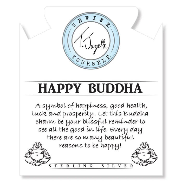 Peruvian Amazonite Stone Bracelet with Happy Buddha Sterling Silver Charm
