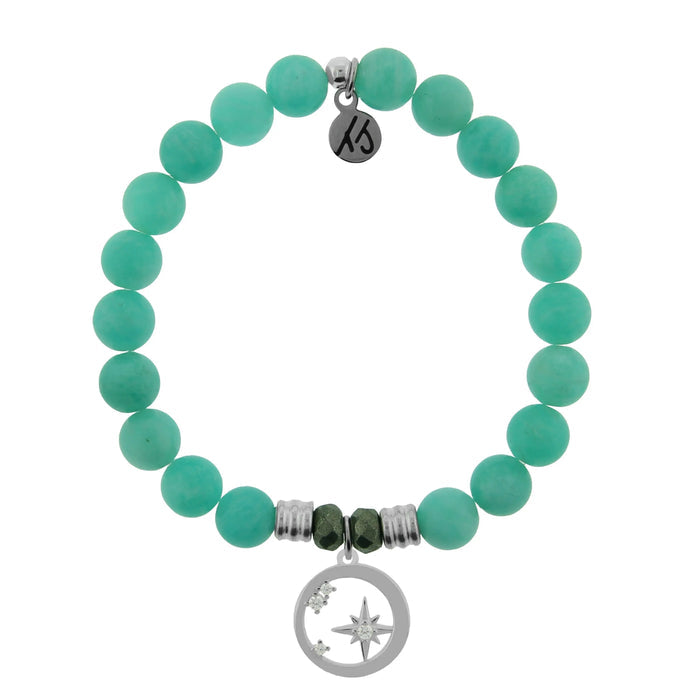 Peruvian Amazonite Stone Bracelet with What is Meant to Be Sterling Silver Charm