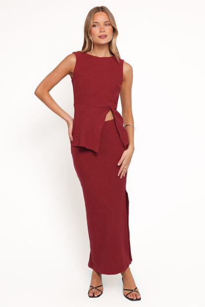 Beatrice Maxi Skirt Set - Berry