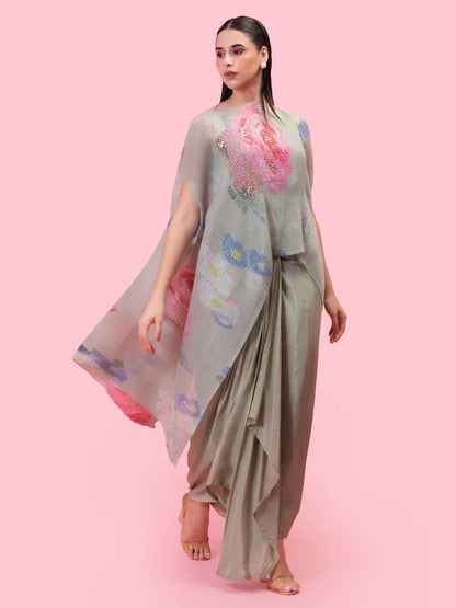 Women's kaftan and drape skirt set