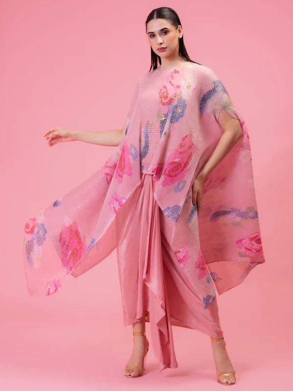 Designer Petals Poetry Kaftan and Dhoti Set