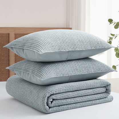 Pick-Stitch Artisan Chambray Quilt Set