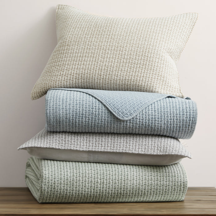 Pick-Stitch Artisan Chambray Quilt Set