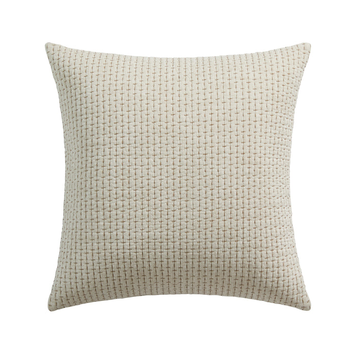 Pick-Stitch Artisan Square Pillow with quilted cotton slub surface and pick-stitch detailing, ideal for decorative use.