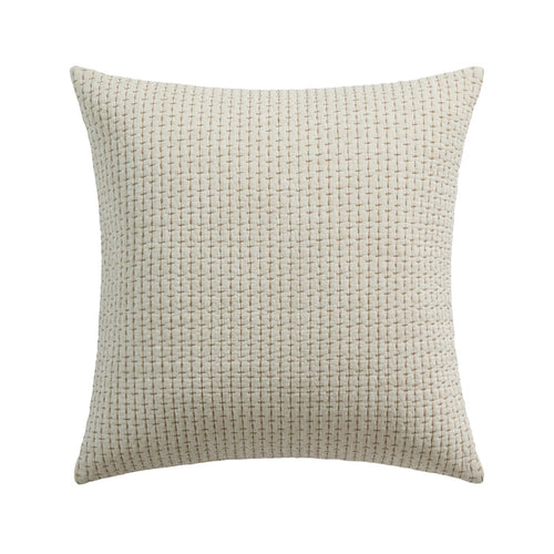 Pick-Stitch Artisan Square Pillow with quilted cotton slub surface and pick-stitch detailing, ideal for decorative use.