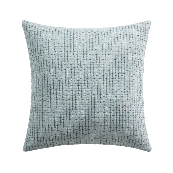 Pick-Stitch Artisan Square Pillow with quilted cotton slub surface and pick-stitch detailing, perfect for decorative accents.