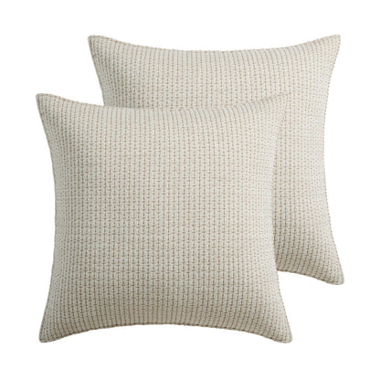 Pick-Stitch Artisan Euro Sham Set of 2 featuring relaxed pick-stitch detailing on cotton slub fabric.