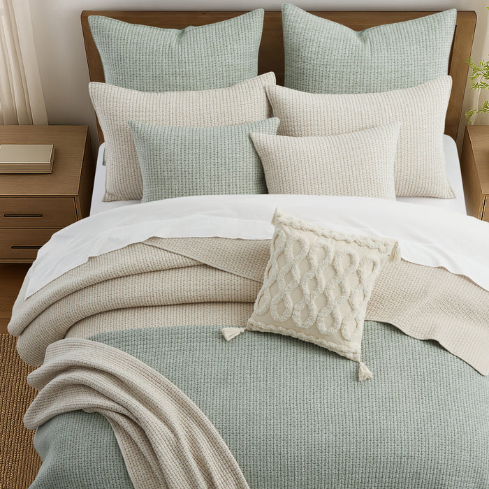 Pick-Stitch Artisan Taupe Quilt Set